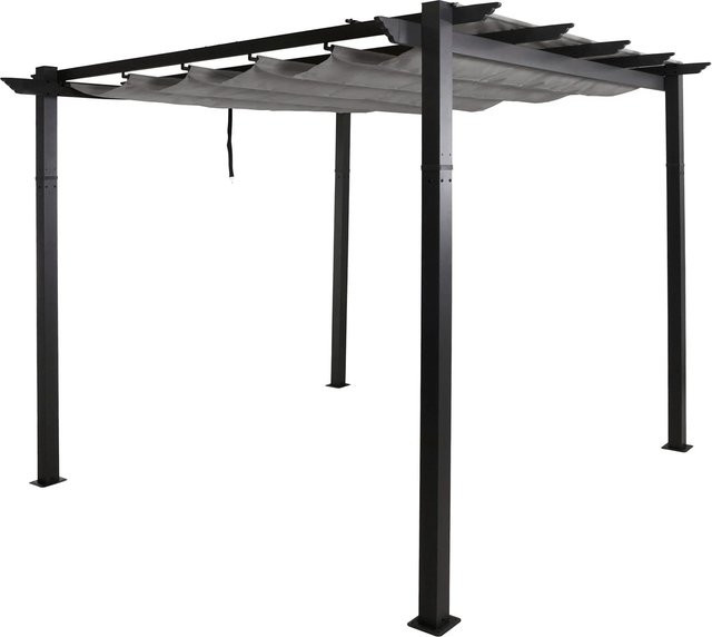 BERLINLODGE Aluminium Pergola mit Schiebedach in Grau, B/T/H: 300 x 300 x 240 cm - Bild 1