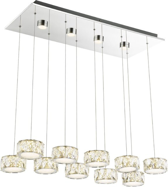 Globo Lighting LED-Pendelleuchte Amur in Chrom, 14-flammig, höhenverstellbar - Bild 1