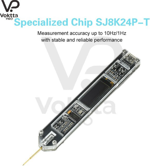 Voktta Frequenzzähler mit 0,91 Zoll OLED-Display, hochpräziser Frequenzprüfer 200Hz–100MHz mit USB-C Anschluss, DC 5V - Bild 1