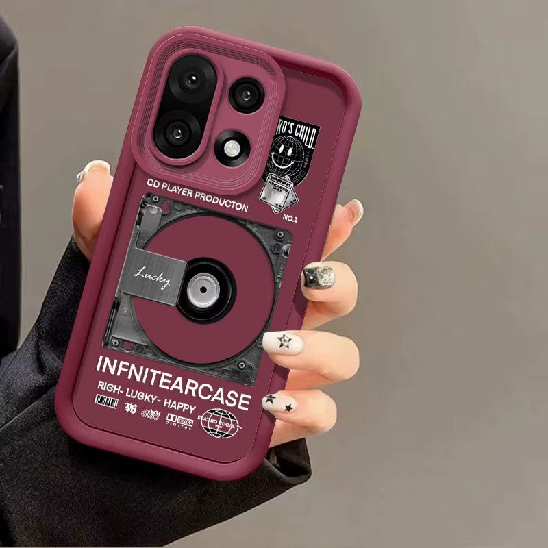 Stoßfeste Silikonhülle mit Retro Record Print für OnePlus 15 und 15R 5G - Bild 3