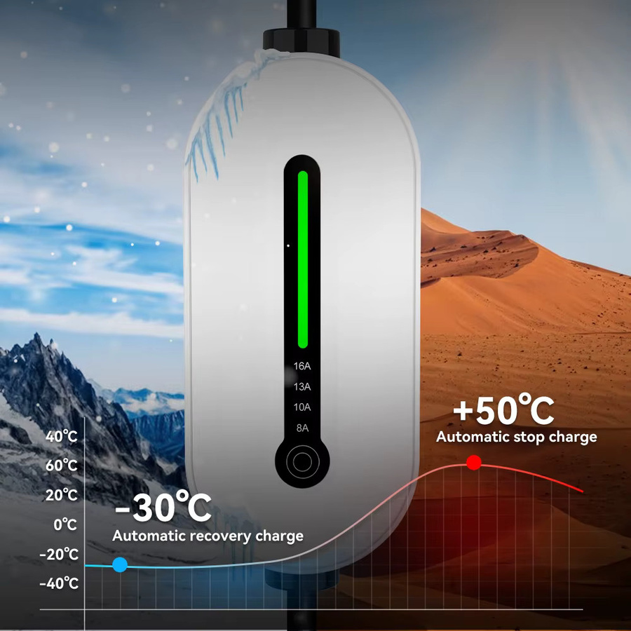JDMEX GBT EV-Ladegerät Tragbares Elektrofahrzeug-Ladegerät in Weiß mit einstellbarem Strom 8 A bis 16 A, 3,5 kW, 1-Phasen-EVSE-Aufladung - Bild 4