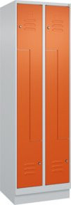 C+P Z-Spind Classic PLUS mit Sockel, 4 Fächer, grau/orange, B/T/H: 195 x 60 x 50 cm, mit Zylinderschloss - Bild 1
