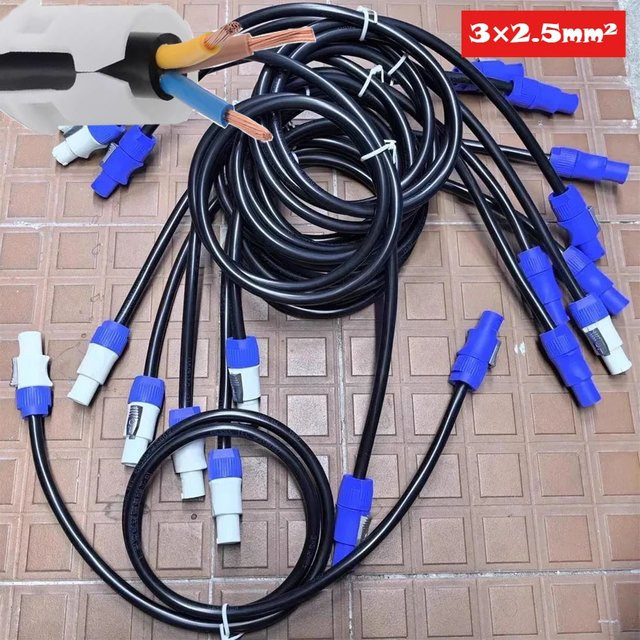 FRHY Powercon-Verlängerungskabel mit 3 x 2,5 mm2 für Bühnenbeleuchtung und LED-Wand-DMX512-Systeme in Blau und Weiß - Bild 1