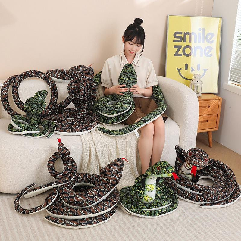 LGZA Riesenschlange Kobra Python Plüschtier Grüne Braune 30cm - Bild 2