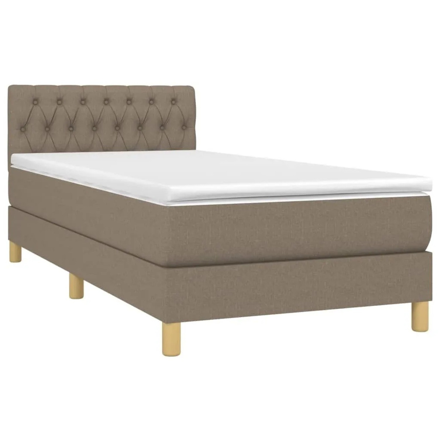 vidaXL Boxspringbett mit Matratze Hybrid-Design in Taupe/Beige, B/T/H: 80 x 200 x 88 cm - Bild 2