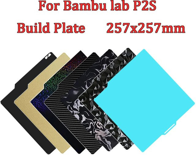 Bambu Lab Bauplatte mit strukturierter PEI-Beschichtung für P2S, P1S und X1C, Federstahl-Platte für Hot Bed, 257 x 257 mm - Bild 1
