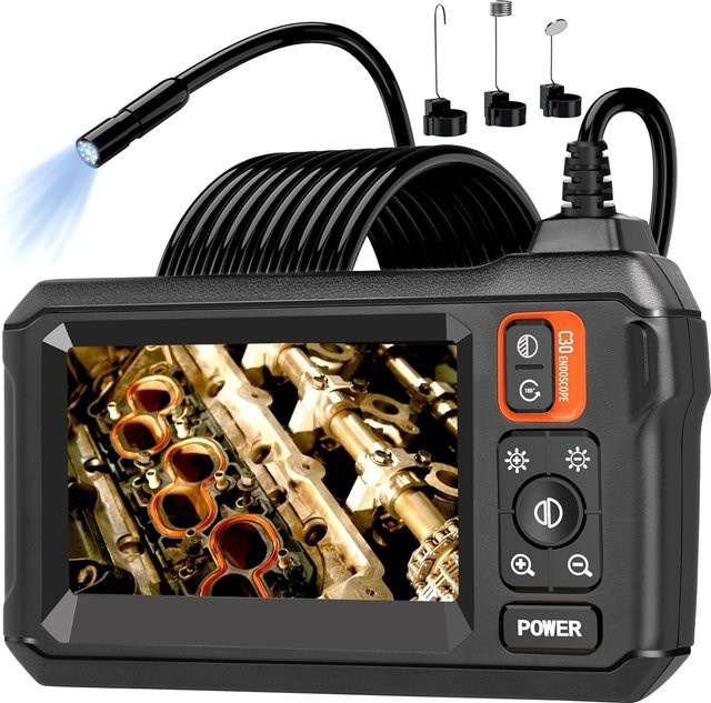 LAFOCH Industrie-Endoskop mit 4,3 IPS-Bildschirm, HD1080P LED-Kamera, IP67 wasserdicht, Schwarz - Bild 1