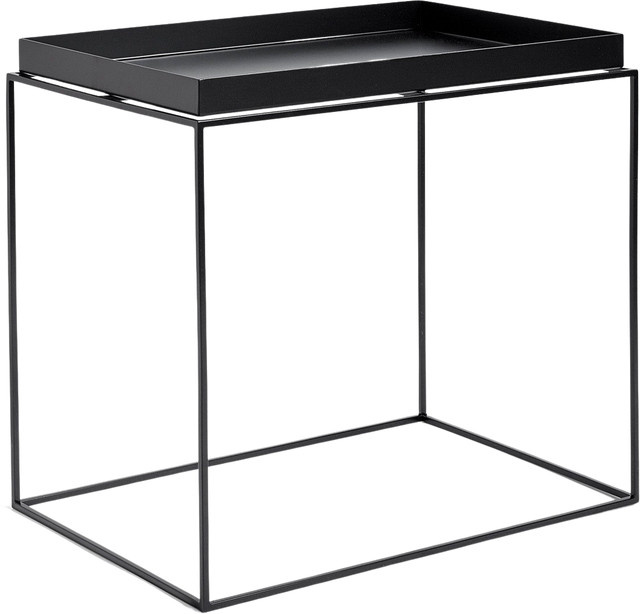 HAY Tray Table aus pulverbeschichtetem Stahl in Schwarz im Industrie-Look, quadratisch - Bild 1