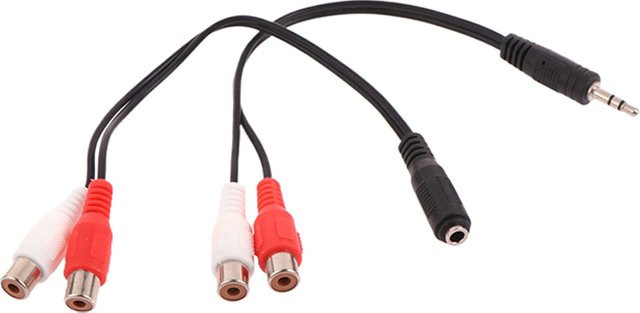 SAFENH Stereo Audio Adapter Kabel 3,5mm Klinke Weiblich auf Männlich in Schwarz - Bild 1
