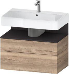 Duravit Waschtischunterschrank Qatego in Grau Matt mit 1 Schrank und 1 Auszug, B/T/H: 79 x 47 x 59 cm - Bild 1