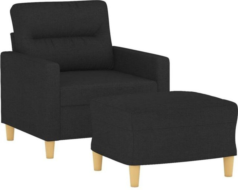 Modernes Relaxsessels mit Hocker von Vidaxl in Schwarz aus Stoff und Metall - Bild 1