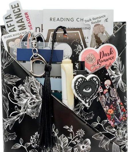 Aunel Geschenkverpackungszubehör Gothic Blind Date mit einem Buch Set in Schwarz aus Papier für Halloween und Dark Romance - Bild 1