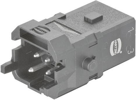 HARTING Stifteinsatz 09100032601 mit 3 Schrauben in Schwarz aus Kunststoff - Bild 1