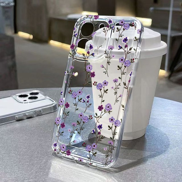 Transparente Handyhülle mit buntem Blumenmuster für Samsung Galaxy S26 S25 S24 S23 S22 Ultra Plus S21 FE A16 A36 A35 A55 A34 A54 A53 - Bild 1