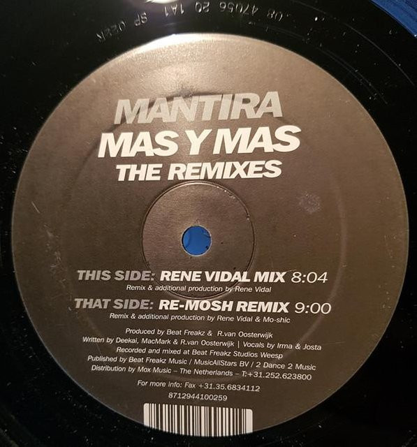 Mantira - Mas Y Mas (Die Remixe) SP022R 12-Zoll Vinyl LP von Spinnin' Records, Electronic Dance Music, braun, gebraucht - Bild 1