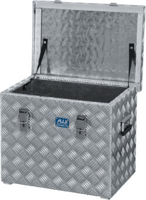 Alutec Transportkiste aus Aluminium-Riffelblech in Silber mit Fangbändern, 70 l - Bild 1