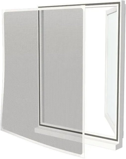 Avosdim Fliegengitter Magnetrahmen aus PVC mit Glasfasergewebe in Weiß, Breite: 100 cm, Höhe: 120 cm - Bild 1