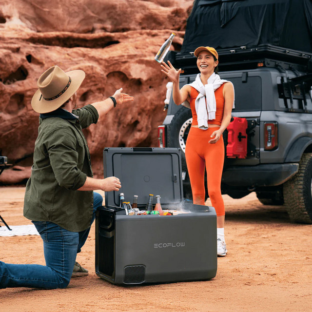EcoFlow Glacier Classic EF-GC-H-45 Tragbare Kühlbox 45L in Grau mit 298 Wh Zusatzakku und Zweizonen-Kühlung für Camping und Roadtrips - Bild 1