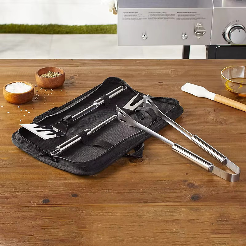 WIKHOSTAR BBQ Grillset 9-teilig in Silber mit Tragetasche - Bild 2