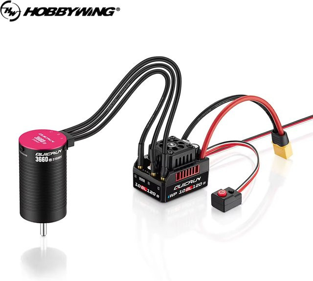 HobbyWing QuicRun WP 10BL120 G2 120A ESC 3652 3660 G2 Motor Bürstenlose Combo, 1/10, Metall, Set / Bundle - Bild 1