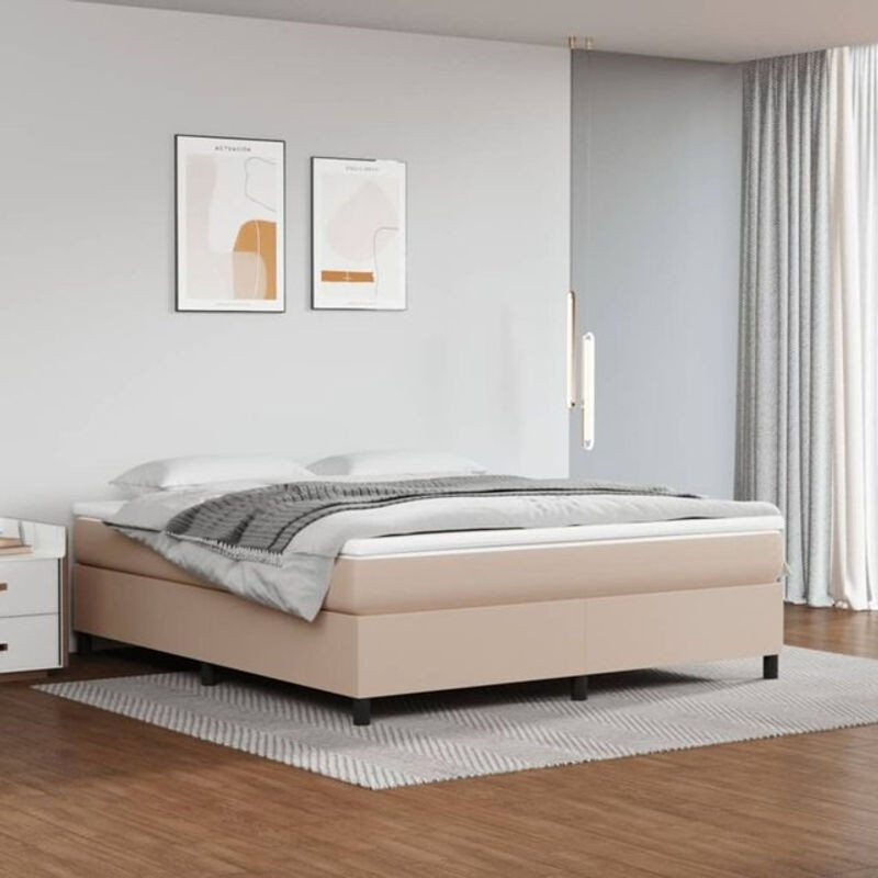Vidaxl Boxspringbett Matratze mit Taschenfederkern in Braun und Beige, Modern, B/T/H: 160 x 203 x 35 cm - Bild 1