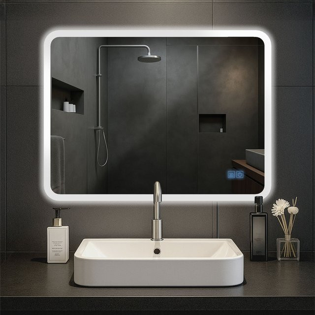 CLP Badspiegel Jericho Wandspiegel mit LED Beleuchtung, Bluetooth-Lautsprecher, Anti-Beschlag und dimmbarer Touch-Funktion - Bild 1