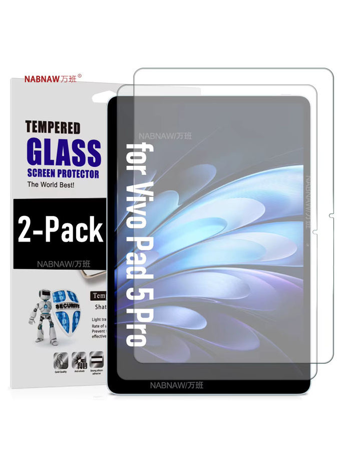 2er-Pack VIVO Pad 5 Pro Displayschutzfolie aus gehärtetem Glas, transparent, HD-Schutzfolie gegen Kratzer für 13 Zoll Display - Bild 7