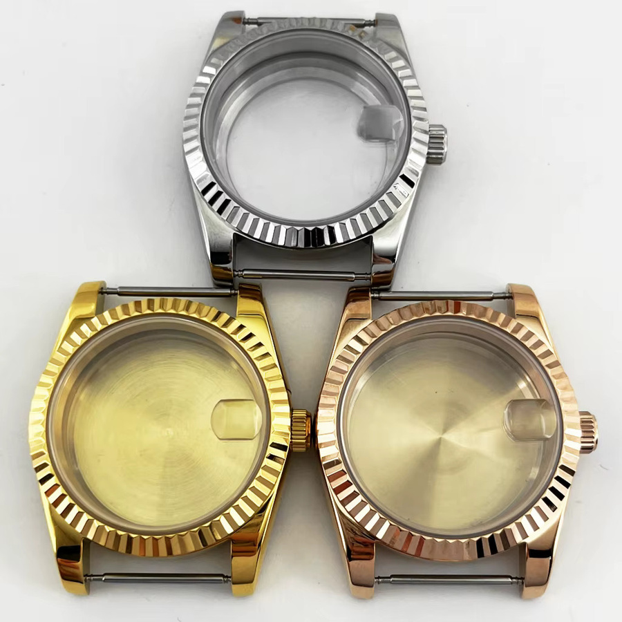 RICHUS Uhrengehäuse, Bicolor, Silber/Gold/Roségold, Saphirglas, 36 mm/39 mm - Bild 3