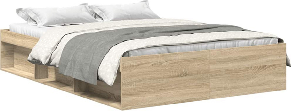 Modernes Funktionsbett vidaxl aus Holzwerkstoff in Sonoma-Eiche Natur, B/T/H: 120 x 200 cm - Bild 1