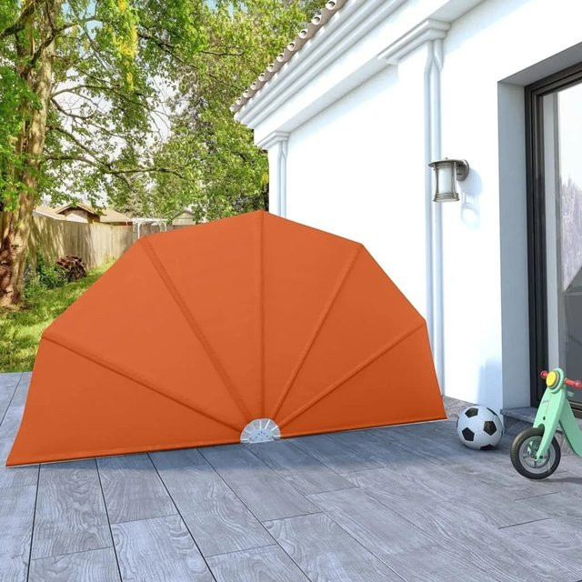 Furnicato Faltbarer Terrassen-Seitenfächer in Terracotta-rot aus Polyester und Stahl, Breite: 160 cm, Höhe: 130 cm - Bild 1