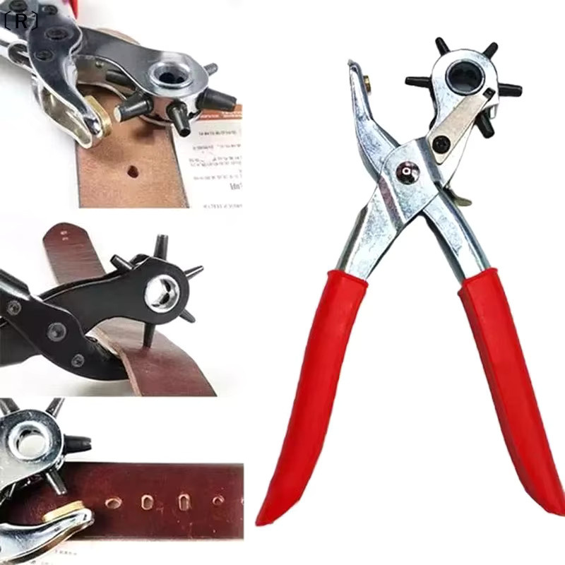 バR Multifunktions-Lochzange für runde und ovale Löcher, ideal für Lederhandwerk und Gürtel, aus Metall - Bild 5