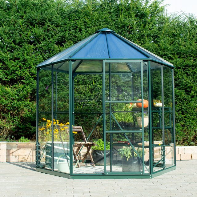 Vitavia Gewächshaus-Pavillon Hera 4500 in Smaragdgrün mit Stahlfundament und 4,5 m² Fläche - Bild 1