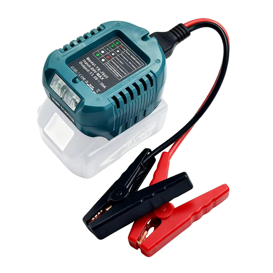Makita Auto Starthilfe Adapter für 18V BL1830 Lithium-Batterie mit Clips zur Notstromversorgung - Bild 3