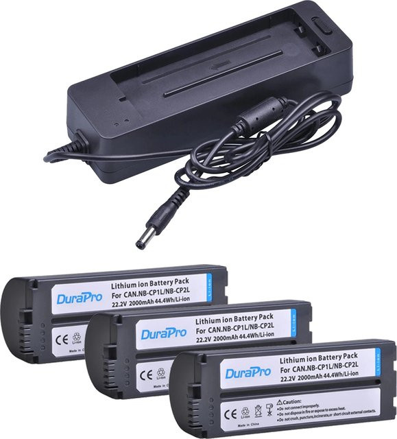 Canon NB-CP2LH NB-CP2L Akku Set mit Ladegerät 2000mAh in Schwarz für SELPHY CP1500 CP1300 CP900 CP800 CG-CP200 NB-CP1L - Bild 1