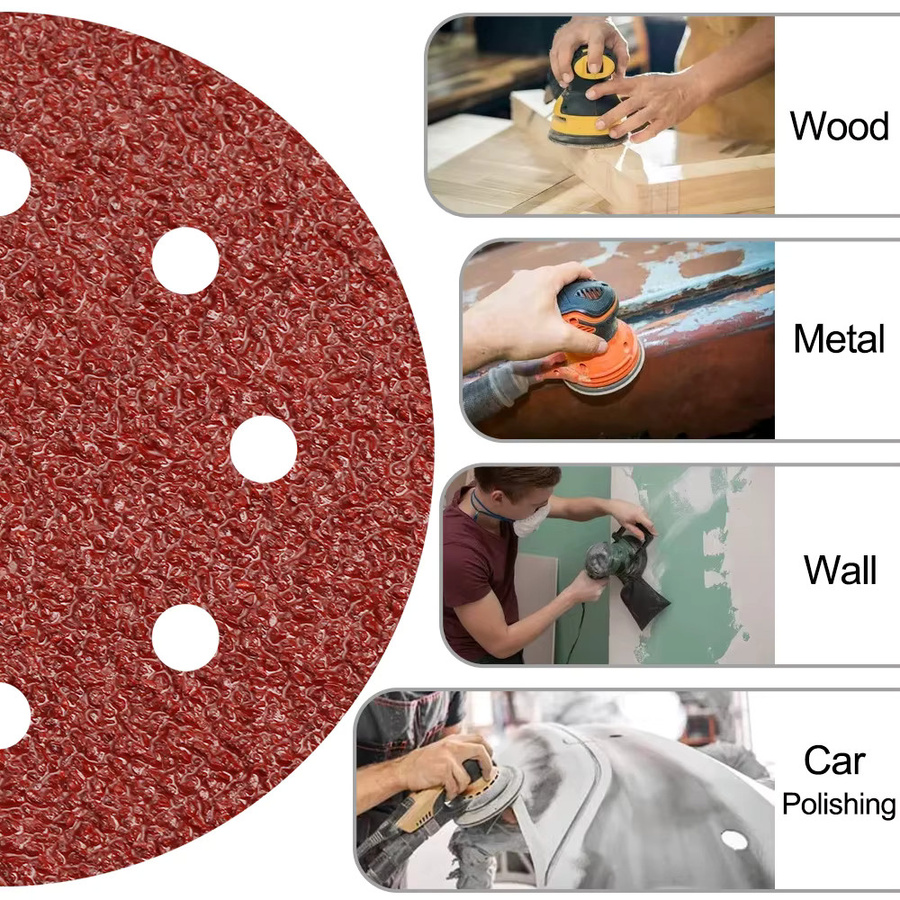 XCAN Schleifscheiben 10 Stück, 7 Zoll 180 mm, Körnung 40–1000, Klett-Schleifpapier zum Polieren von Holz und Metall - Bild 5