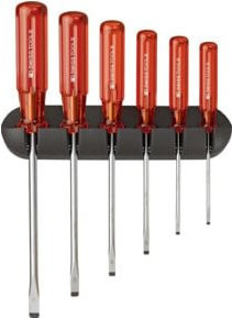 PB Swiss Tools Schraubendreher-Satz 6-teilig Schlitz mit Wandhalter Classic in Rot aus Stahl - Bild 1