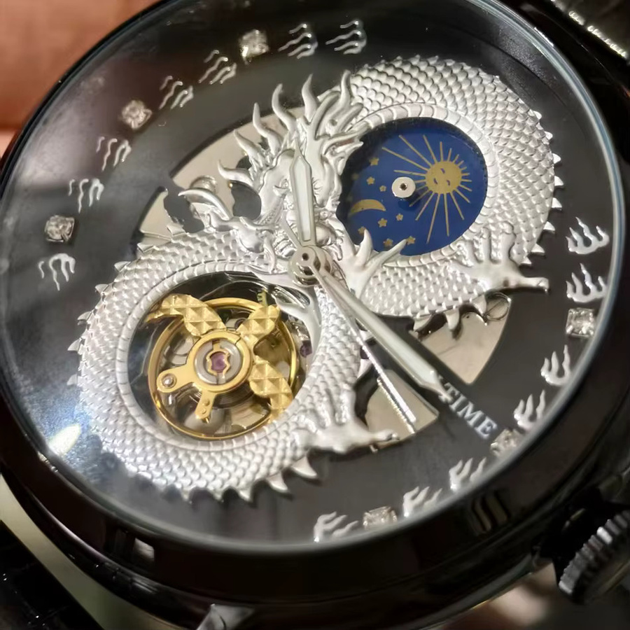 PINTIME Armbanduhr Edelstahl, Gold, Automatik, Herren - Bild 2