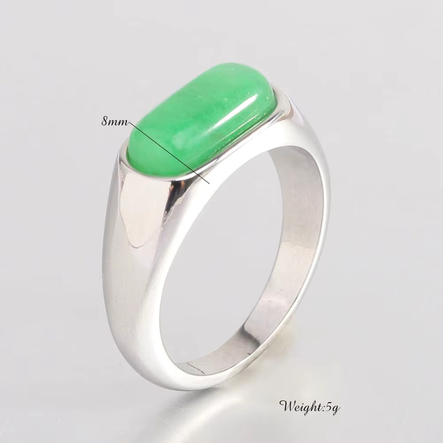 VQYSKO Ring Edelstahl, Türkis, Damen, Vintage, Silber - Bild 1