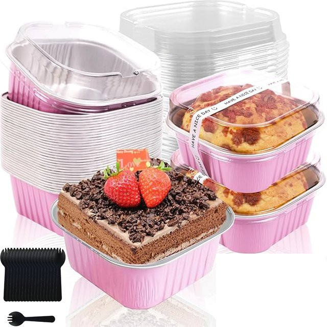 Willstar Cupcake Backformen aus Aluminiumfolie in Pink, 50 Stück - Bild 1