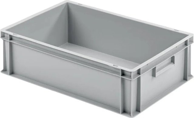 PROREGAL Eurobehälter mit geschlossenem Griff, Grau, H x B x T: 17,5 x 40 x 60 cm - Bild 1