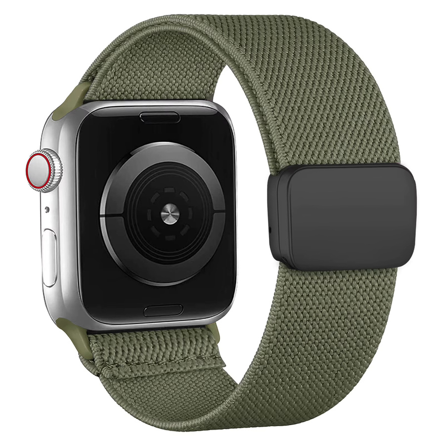 Magnetisches Schlaufenarmband für Apple Watch, Nylon, Schwarz, Unisex - Bild 2