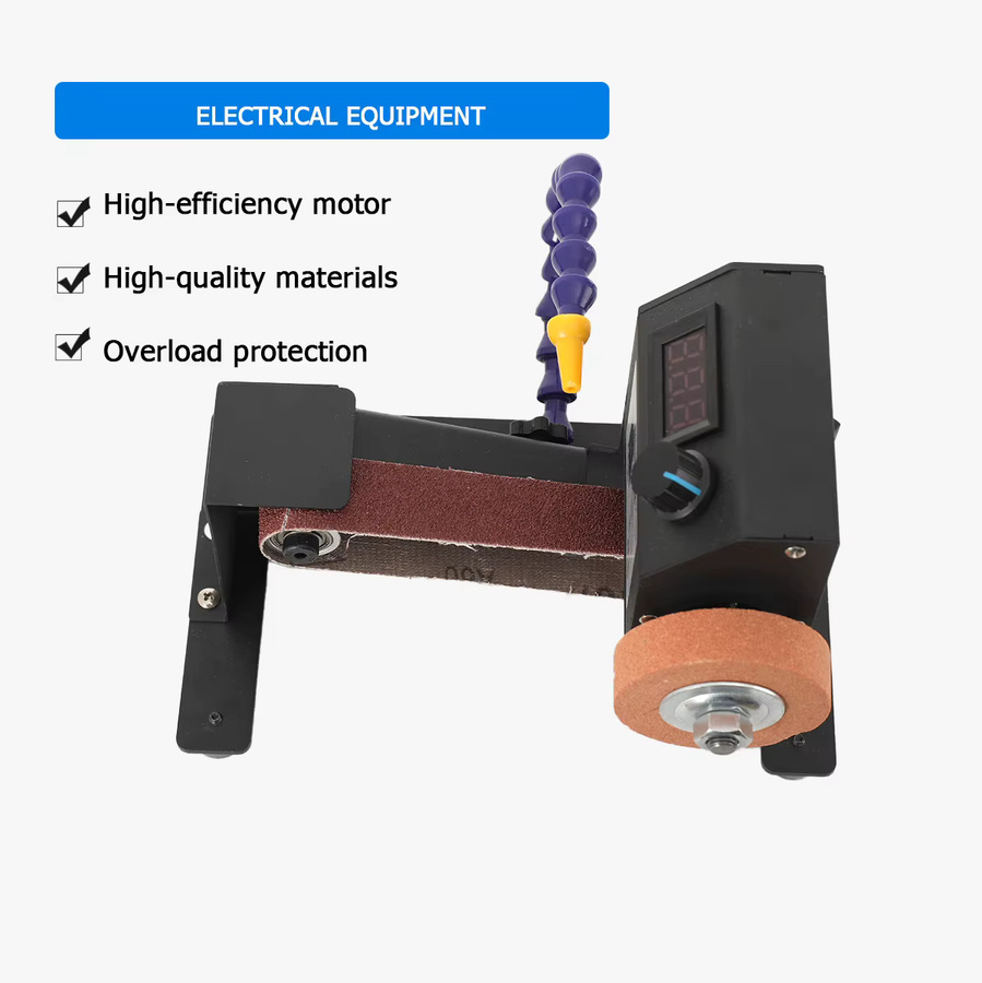Elektrischer Bandschleifer 350W mit stufenloser Geschwindigkeitsregelung und Reinkupfermotor, Multifunktions-Schleif- und Poliergerät in Schwarz - Bild 5