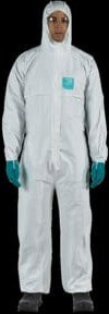 Ansell Schutzanzug 2000 WH STD CVRL aus Polyester in Weiß und Grün, Größe L - Bild 1