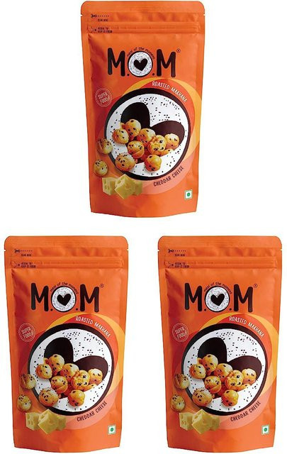MOM Makhana Gerösteter Cheddar-Käse Glutenfrei 3 x 60 g - Bild 1