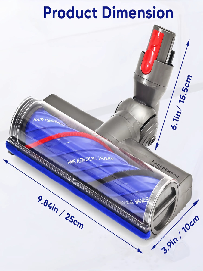 Dyson Anti-Tangle Schnellverschluss-Staubsaugerkopf mit Hochleistungs-Bürstenwalze für kabellose Staubsauger V7, V8, V10, V11, V15 in Multicolour, Breite: 25,0 cm, Höhe: 15,5 cm - Bild 6