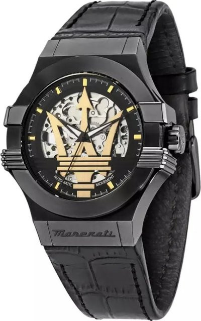 Maserati Herrenuhr Automatik, Edelstahl, Leder, 42 mm, 10 ATM - Bild 1