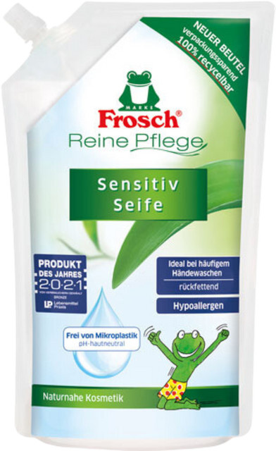 Frosch Reine Pflege Sensitiv Seife Nachfüllbeutel, 500 ml - Bild 1