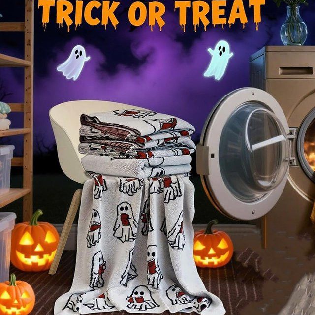 APWIKOGER Halloween Geister Lesedecke Gemütlicher Überwurf für Sofa und Bett - Bild 1