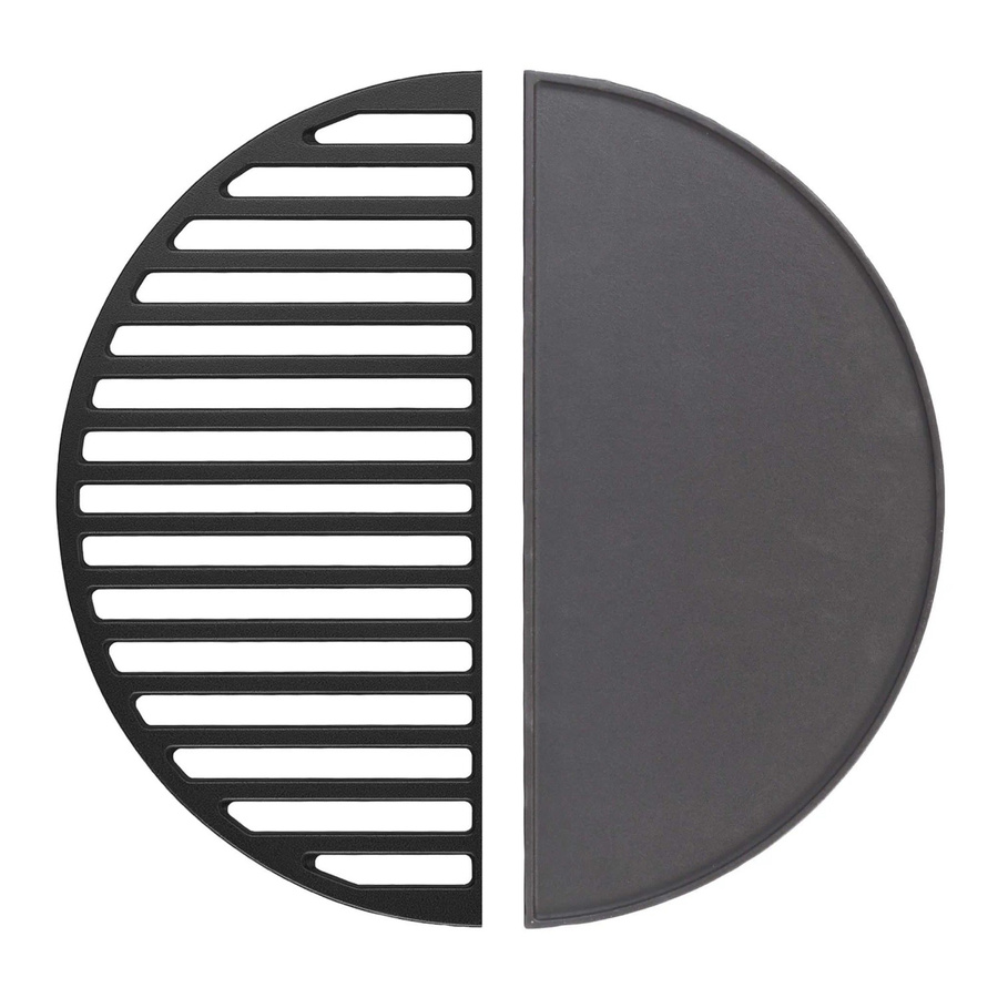 Wiltec Grillset aus Gusseisen bestehend aus 2 Grillrosten und einer Grillplatte in Schwarz - Bild 2