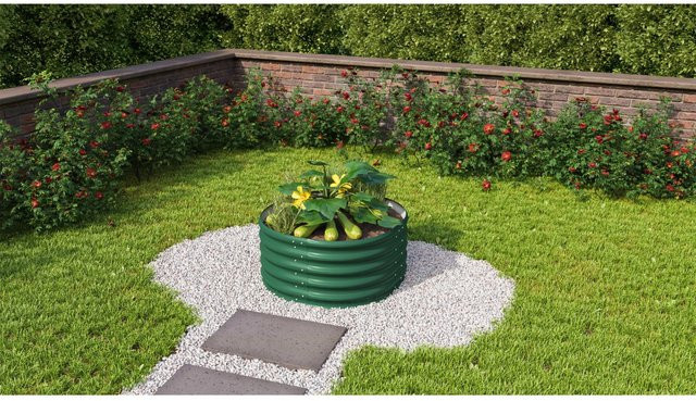 Vitavia Hochbeet Vita Rund 401 in Seegras Grün mit Schneckenschutz, B/T/H: 82 x 82 x 40 cm - Bild 3